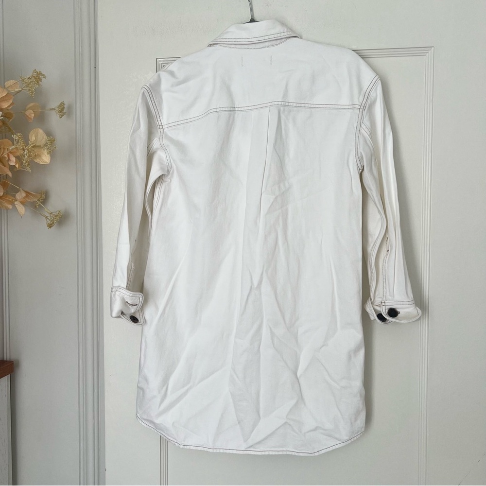 Madewell Denim Oversized Mini Shirtdress in Tile White Size XSmall NWT - Picture 11 of 11